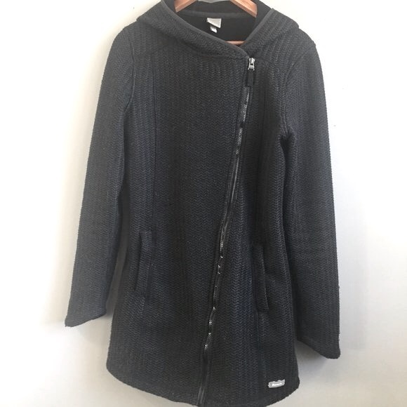 Bench Asymmetirc Zip Knit Fleece Hooded Jacket - Picture 2 of 12